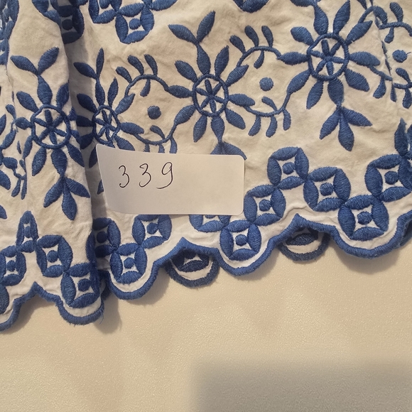 Shoshanna Leilani Dress Cotton Hourglass V-neck 3/4 sleeves Size 12 - Picture 13 of 13